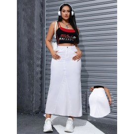 Fashion Comfy Long Denim Skirt, Versatile & Stylish Long Skirt For Every Day, Women's Clothing